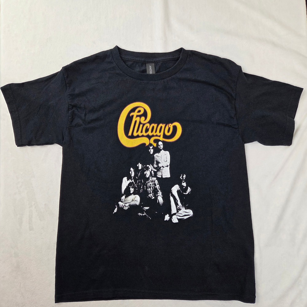 Gildan Chicago Band T‑Shirt Youth Large Black Rock Graphic Tee